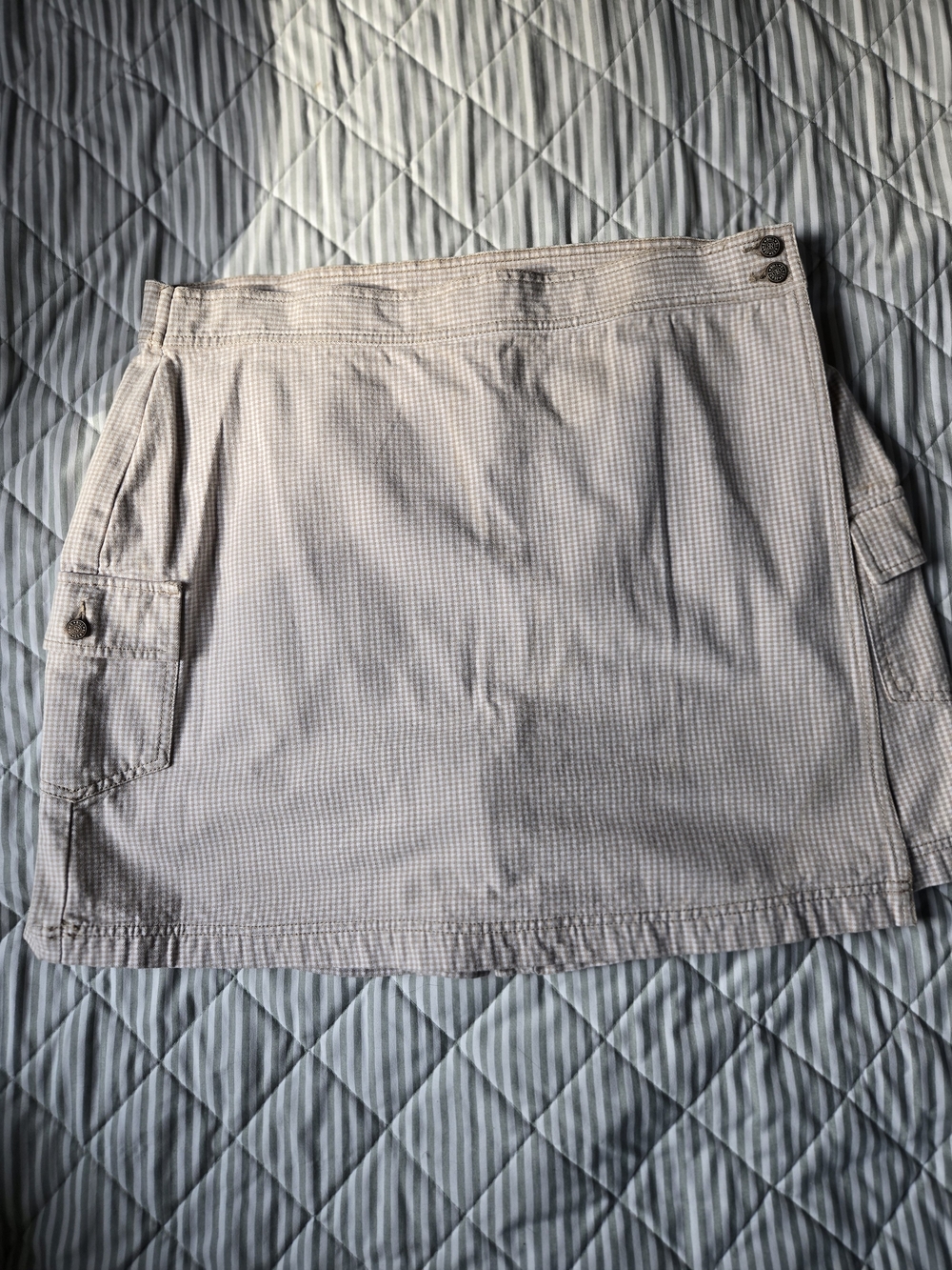 Cargo Beige Gingham Mini Skort